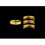 Post Medieval Gold 'Till Deathe Noe Change' Posy Ring