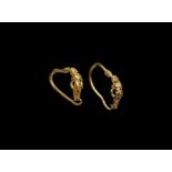 Greek Flying Eros Gold Earrings