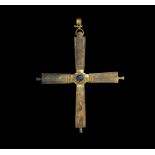 Byzantine Gold and Ivory Cross Pendant