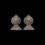 Western Asiatic Sassanian Silver Pendants with Birds