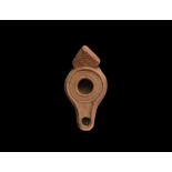 Roman Oil Lamp with Handle