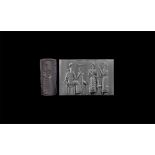 Western Asiatic Old Assyrian Cylinder Seal with Presentation Scene