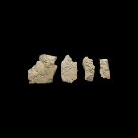 Egyptian Limestone Relief Fragment Group