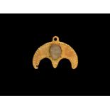 Roman Gold Lunate Pendant