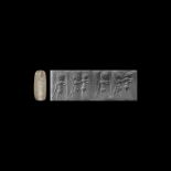 Western Asiatic Neo-Babylonian Cylinder Seal with Warriors