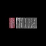 Large Western Asiatic Neo Sumerian Cylinder Seal with Presentation Scene