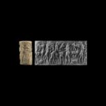 Western Asiatic Early Dynastic Cylinder Seal with Advancing Animals