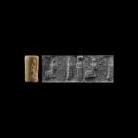 Western Asiatic Old Babylonian Cylinder Seal for Dumu ur-dmes Son of Ur-Mes