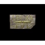 Roman Gilt Silver 'Thunderbolt Legio XII' Plaque