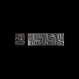 Western Asiatic Cylinder Seal with Figures and Animals