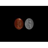 Roman Intaglio Gemstone with Seated Figure