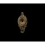 Roman Votive Oil Lamp with Ox-Head