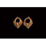 Western Asiatic Gold Earring Pair