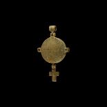 Byzantine Silver Reliquary Pendant with Cross