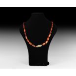 Roman and Other Carnelian Bead Necklace