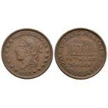 USA - New York 14th Ward - 1837 - Hard Times Token Cent