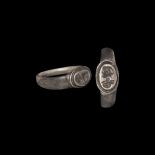 Roman Silver Ring with Male Bust