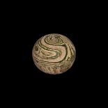 Greek Marbled Glass Bead