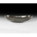 Western Asiatic Sassanian Boat-Shaped Silver Bowl