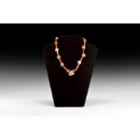 Indus Valley Etched Carnelian Bead Necklace