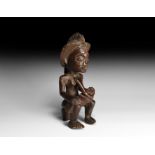 West African Chokwe Tribe Seated Figure