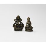 Sino-Tibetan Miniature Figurine Pair