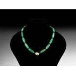 Natural History - Green Stone Bead Necklace