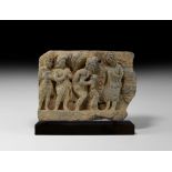 Gandharan Figural Frieze Section with Robed Figures