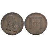 18th Century - Middlesex / Washington - Double Struck Brockage Token Halfpenny