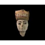 Egyptian Polychrome Wooden Face Mask