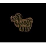 Indus Valley Stamp Seal with Horned Beast