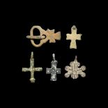 Medieval Cross Pendant and Buckle Group