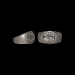 Roman Silver Clasped Hands Ring