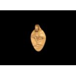 Roman Gold Pendant with Face