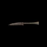 Viking Silver Inlaid Knife with Decorated Handle