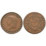 USA - Liberty Not One Cent - 1837 - Hard Times Token Cent