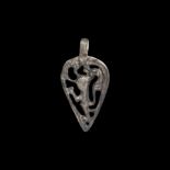 Medieval Silver Openwork Lion Pendant