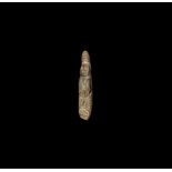 Neolithic Pendant Idol with Gold Inserts