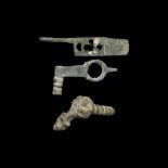 Roman Latch Plate and Key Group