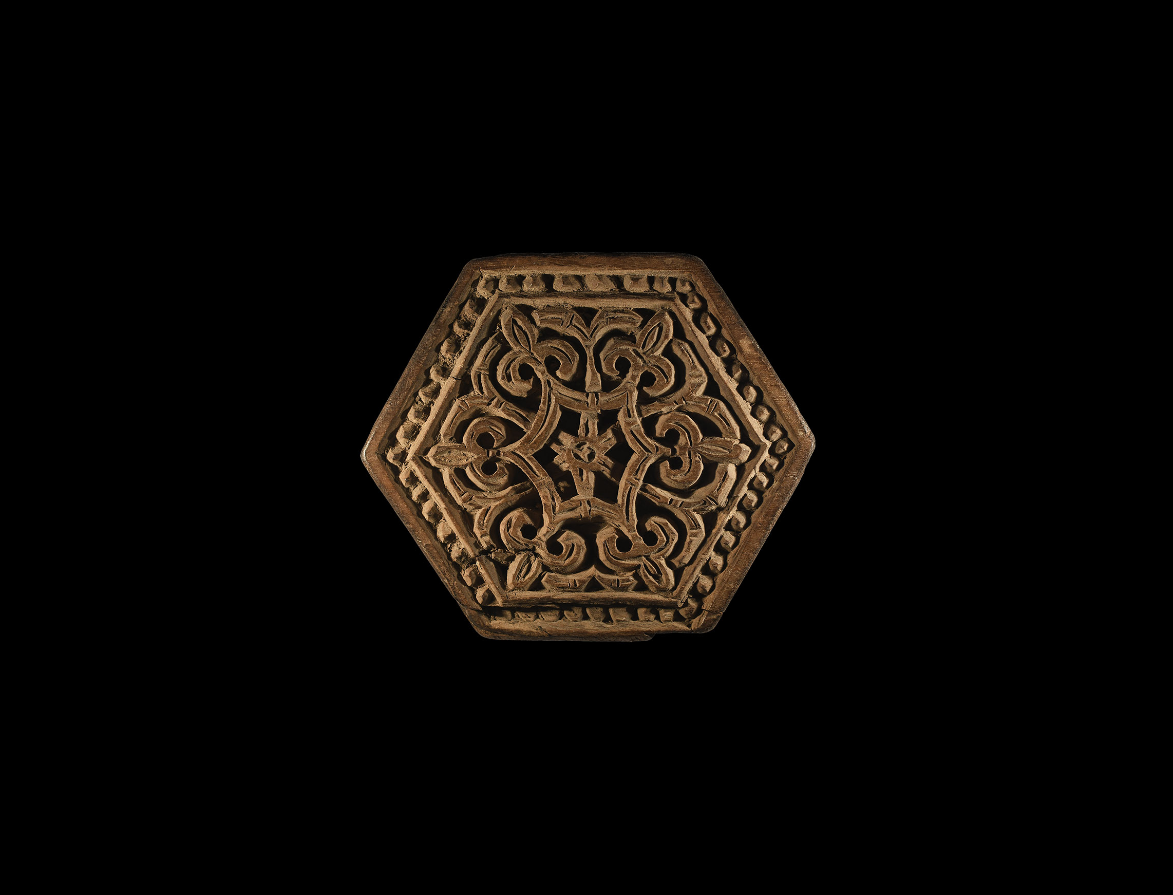 Indian Carved Wooden Tile