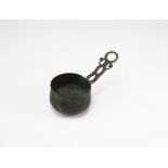 African Akan Ladle with Swastika-Handed Figure
