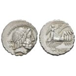 Q. Antonius Balbus - Quadriga Denarius Serratus