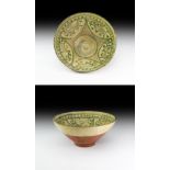 Islamic Glazed Bowl with Birds