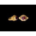 Indian Gold Ring with Ruby