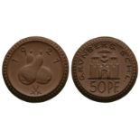 Germany - Meissen - 1921 - Ceramic 50 Pfennig Token