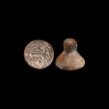 Sassanian Stone Stamp Seal with Doe