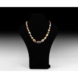 Western Asiatic Bactrian Agate Bead Necklace