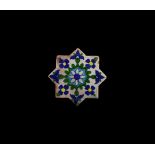 Islamic Glazed Floral Tile