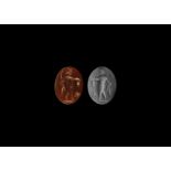 Roman Intaglio Gemstone with Standing Deity