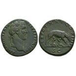 Antoninus Pius - Wolf and Twins Sestertius